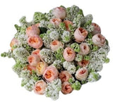 Luxury Bouquet of Lilac and Peach Garden Roses - Flowers Box London