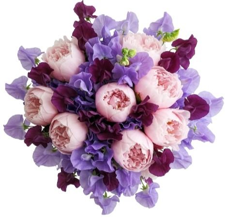 Luxury Bouquet of Peonies and Sweet Pea - Flowers Box London