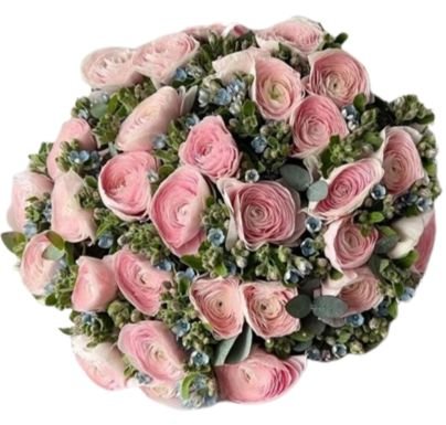 Luxury Bouquet of Pink Ranunculus and Oxypetalum - Flowers Box London