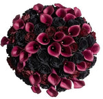 Luxury Bouquet of Red and Black Roses with Calla Lily - Flowers Box London