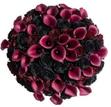 Luxury Bouquet of Red and Black Roses with Calla Lily - Flowers Box London