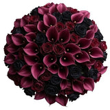 Luxury Bouquet of Red and Black Roses with Calla Lily - Flowers Box London