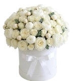 Luxury Box of White Rose and Peony - Flowers Box London