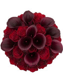 Luxury Burgundy Calla Lily and Roses Bridal Bouquet - Flowers Box London