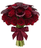 Luxury Burgundy Calla Lily and Roses Bridal Bouquet - Flowers Box London