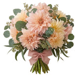 Luxury Cafe au Lait Dhalia Bouquet with Eucalyptus - Flowers Box London
