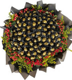 Luxury Chocolate Bouquet with Red Hypericum - Flowers Box London