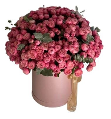 Luxury Coral Spray Roses Box - Flowers Box London
