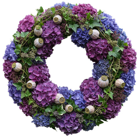 Luxury Hydrangea with Papaver Door Wreath
