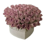 Luxury Lavender Roses Heart Box - Flowers Box London