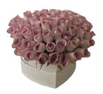 Luxury Lavender Roses Heart Box