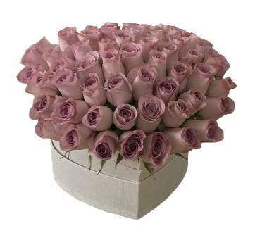 Luxury Lavender Roses Heart Box