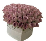 Luxury Lavender Roses Heart Box - Flowers Box London
