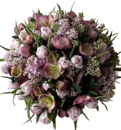 Luxury Lilac Flowers and Tulips Bouquet - Flowers Box London