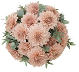 Luxury Peach Dahlia Bouquet with Eucalyptus - Flowers Box London
