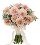 Luxury Peach Dahlia Bouquet with Eucalyptus - Flowers Box London