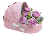 Luxury Peonies Baby Girl Cradle Box - Flowers Box London