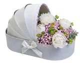 Luxury Peonies Baby Girl Cradle Box - Flowers Box London