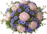 Luxury Peonies Bouquet with Cornflowers and Willow Twist - Flowers Box London