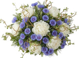 Luxury Peonies Bouquet with Cornflowers and Willow Twist - Flowers Box London