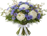 Luxury Peonies Bouquet with Cornflowers and Willow Twist - Flowers Box London
