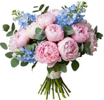 Luxury Peonies with Delphinium Bouquet - Flowers Box London