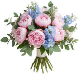 Luxury Peonies with Delphinium Bouquet - Flowers Box London