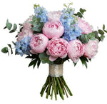 Luxury Peonies with Delphinium Bouquet - Flowers Box London
