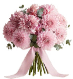 Luxury Pink Dhalia Bouquet with Eucalyptus - Flowers Box London