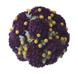 Luxury Purple Hydrangea with Craspedia Bouquet - Flowers Box London