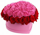 Luxury Red and Pink Roses Box - Flowers Box London