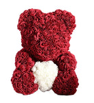 Luxury Red Wine with White Heart Rose Teddy Bear - A Forever Gift