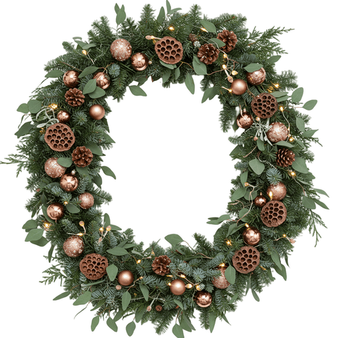 Luxury Rose Gold Christmas Wreath - Flowers Box London