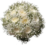 Luxury Roses In Gypsophila Bouquet - Flowers Box London