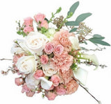 Luxury White and Peach Bouquet - Flowers Box London