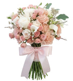 Luxury White and Peach Bouquet - Flowers Box London