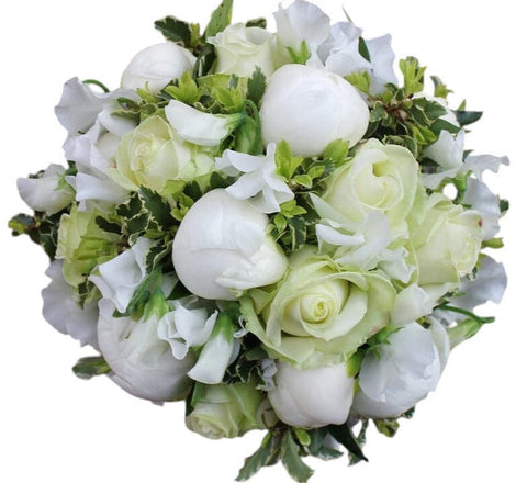 Luxury White Bouquet of Peonies and Sweet Pea - Flowers Box London