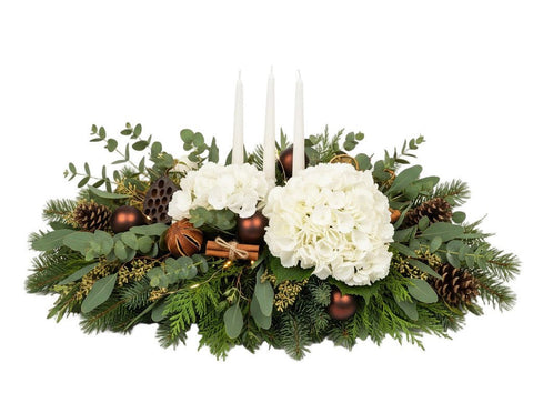 Luxury White Hydrangea Centerpiece - Flowers Box London