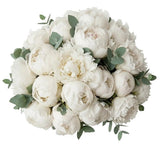 Luxury White Peonies Bouquet with Eucalyptus - Flowers Box London