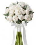 Luxury White Peonies Bouquet with Eucalyptus - Flowers Box London
