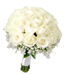 Luxury White Roses with Gypsophila