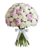 Luxury White Roses with Peonies Bouquet - Flowers Box London