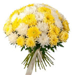 Luxury White & Yellow Chrysanthemum Bouquet - Flowers Box London