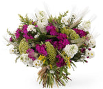 Magic Bouquet of White Stocks and Celosia - Flowers Box London