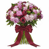 Magnificent Pink and Red Peonies Bouquet - Flowers Box London