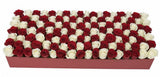 Magnificent Two Colour Roses Rectangular Box - Flowers Box London