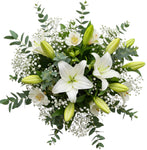 Marvelous Bouquet of Lily and Alstroemeria with Gypsophila