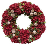 Marvelous Burgundy Hydrangea with Papaver Wreath - Flowers Box London