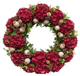 Marvelous Burgundy Hydrangea with Papaver Wreath - Flowers Box London