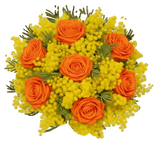 Mimosa and Roses Bouquet - Flowers Box London